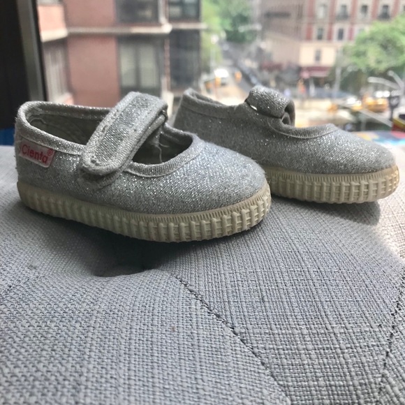 Cienta Size 19 Baby Size 4 - Silver Glitter - Picture 1 of 5